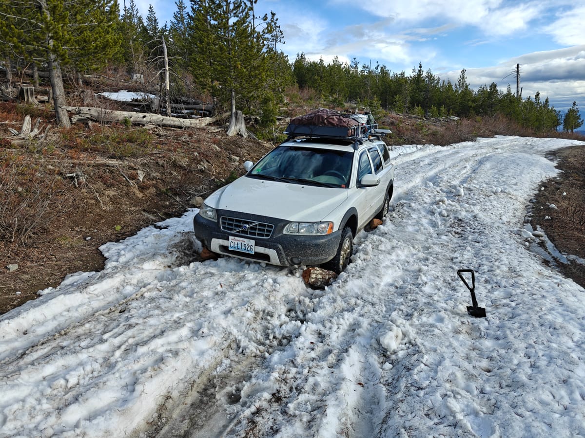 Sneak-Peak at the Volvo Being Removed From the Snow